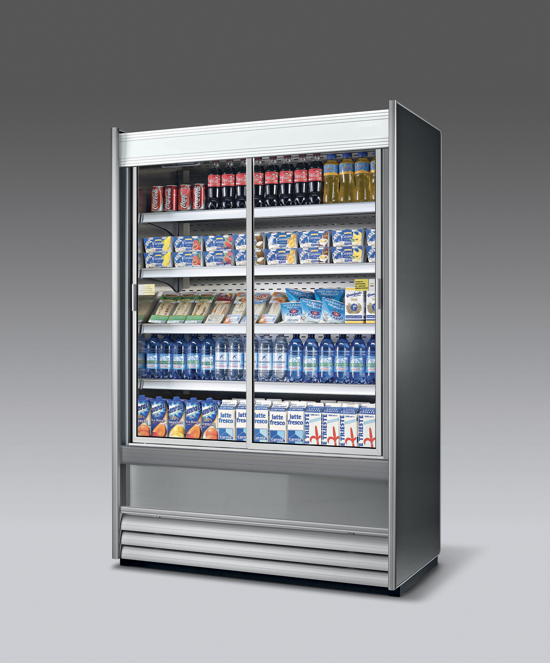 murale_frigo_personalizzato_fogal_CLIPPER VBN GREEN_120_inox_porte vetro scorrevoli