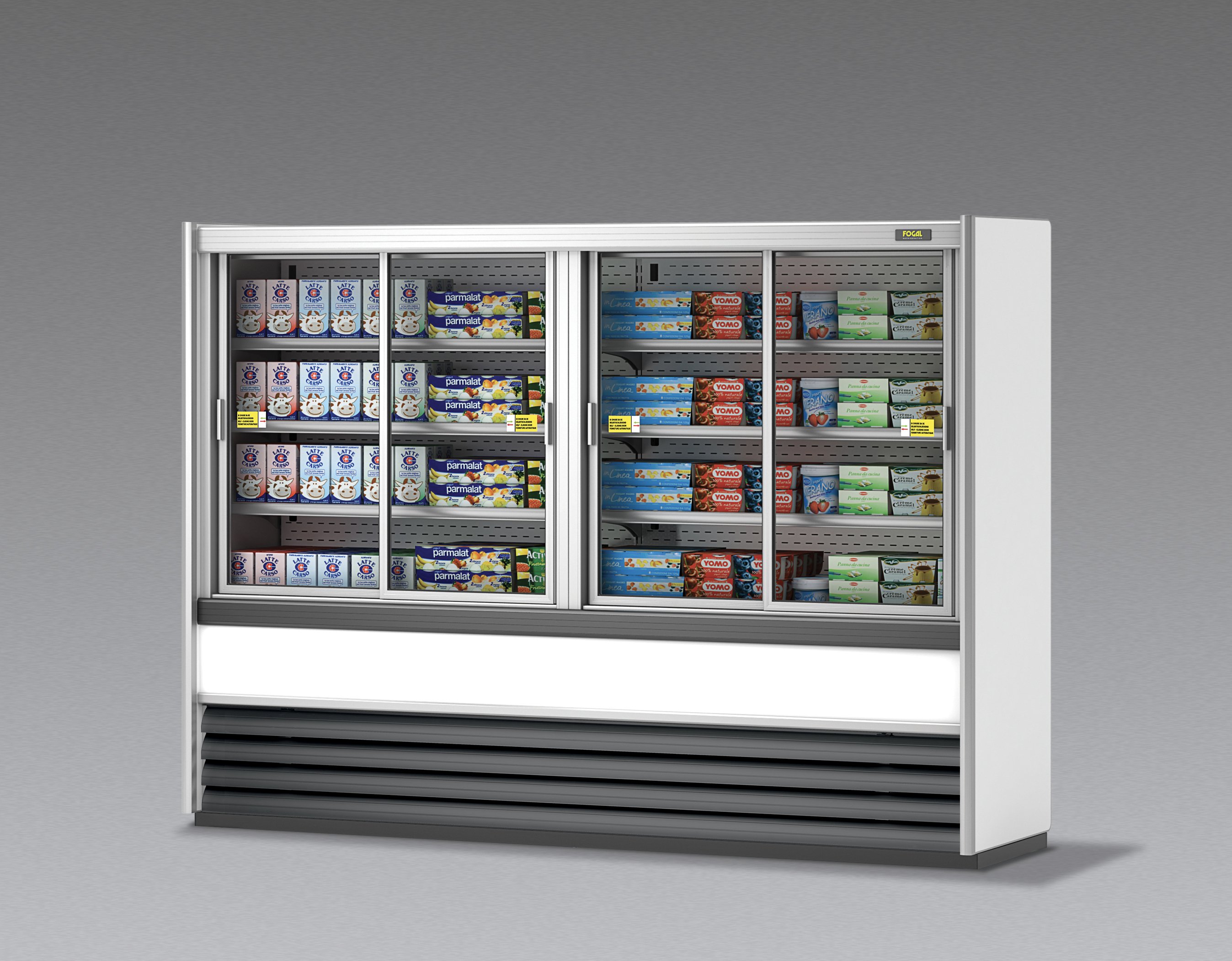 murale_frigo_personalizzato_fogal_CLIPPER_240_bianco_porte_vetri_scorrevoli