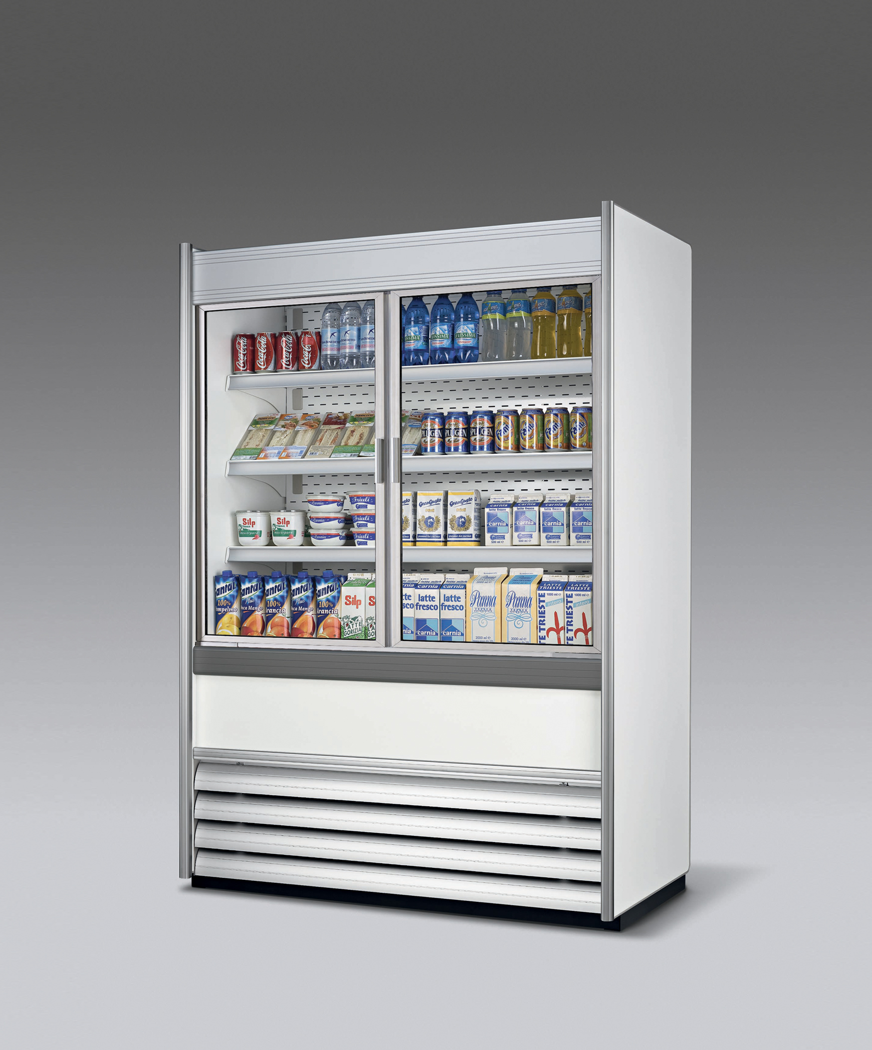 murale_frigo_personalizzato_fogal_CLIPPER_bianco_porte_vetri_battente